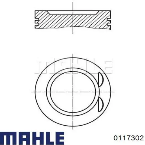 Купити 0117302 Mahle Original Поршень в комплекті на 1 циліндр, 4-й ремонт (+1,00)