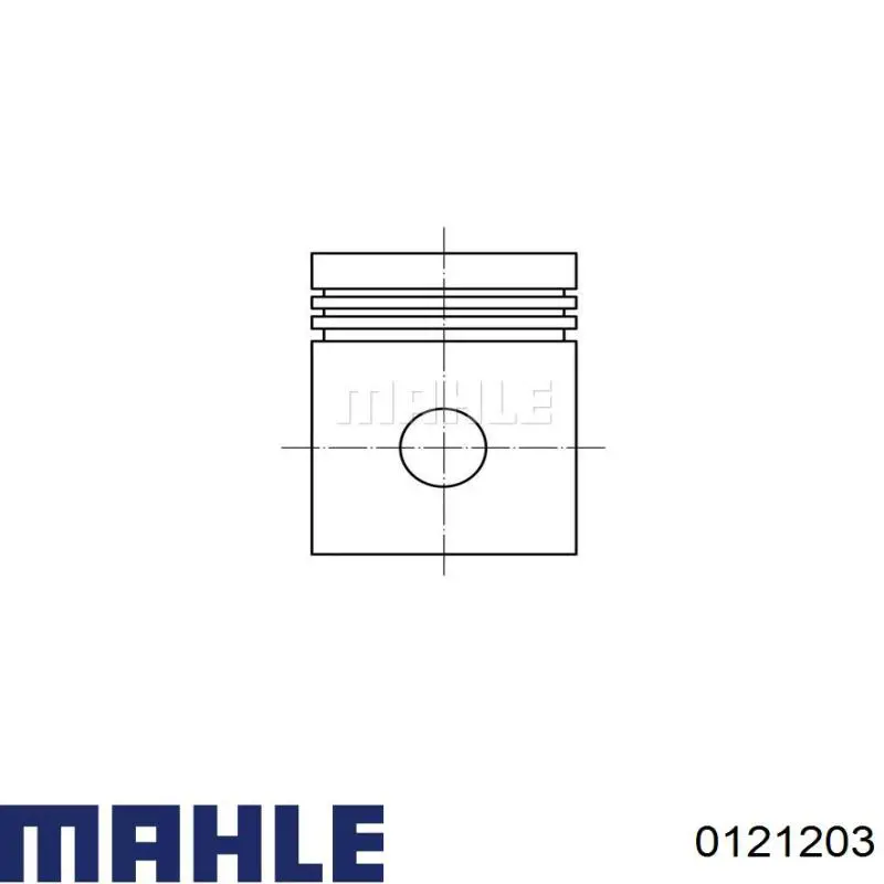 0121203 Mahle Original поршень в комплекті на 1 циліндр, 2-й ремонт (+0,50)
