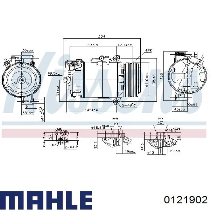 Поршень (комплект на мотор), 1-й ремонт (+0,25) Mahle Original 0121902 ціна, від 52.02 USD