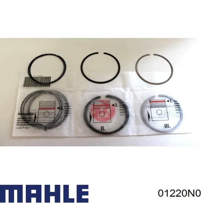 Кільця поршневі на 1 циліндр, STD. 01220N0 Mahle Original