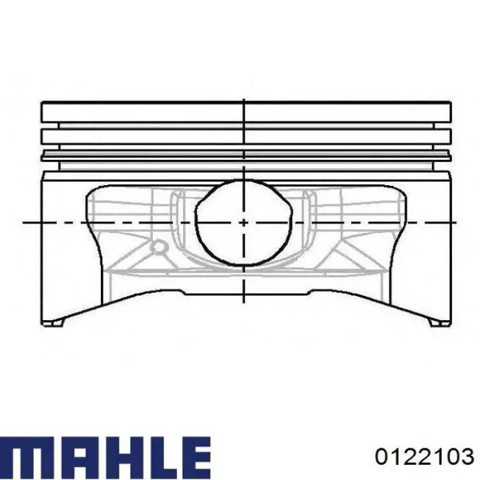 0122103 Mahle Original поршень в комплекті на 1 циліндр, 2-й ремонт (+0,50)