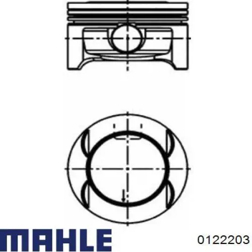 0122203 Mahle Original поршень в комплекті на 1 циліндр, 2-й ремонт (+0,50)