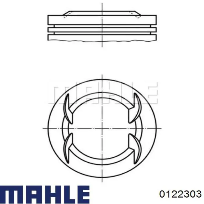 Купити 0122303 Mahle Original Поршень в комплекті на 1 циліндр, 2-й ремонт (+0,50)