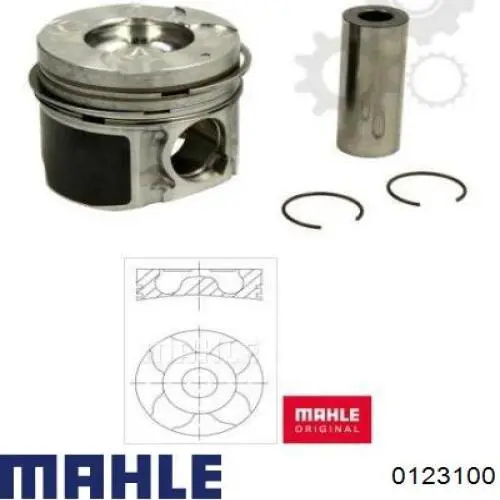 Поршень в комплекті на 1 циліндр, STD Mahle Original 0123100 ціна, від 91.70 USD