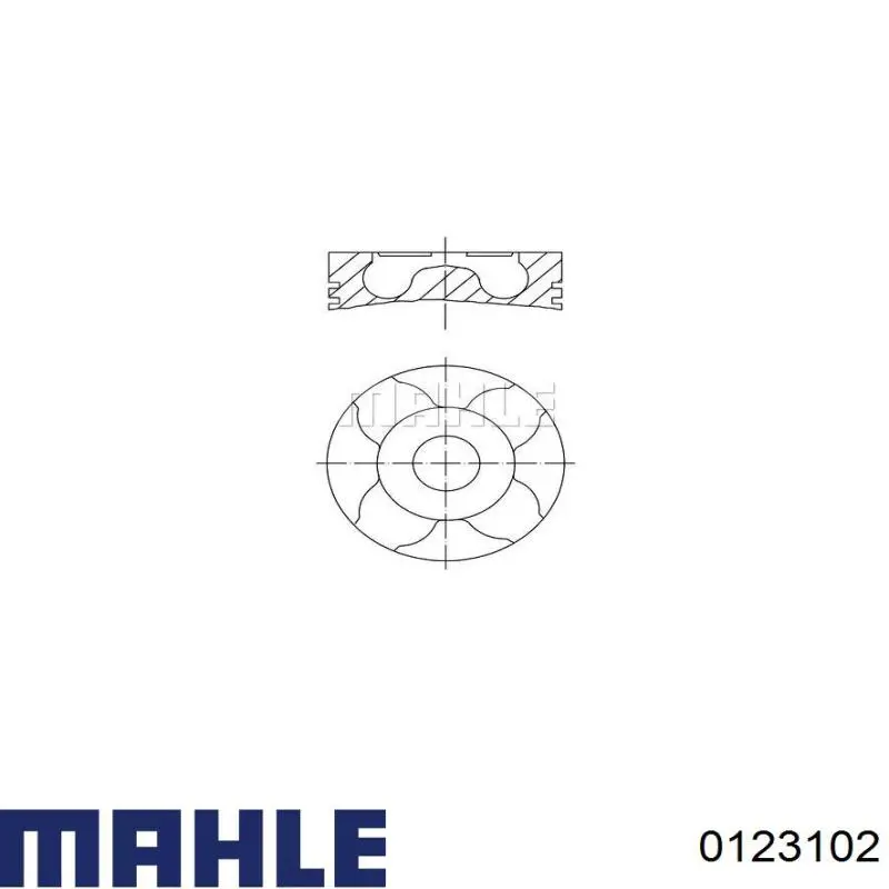 Купити 0123102 Mahle Original Поршень в комплекті на 1 циліндр, 2-й ремонт (+0,50)