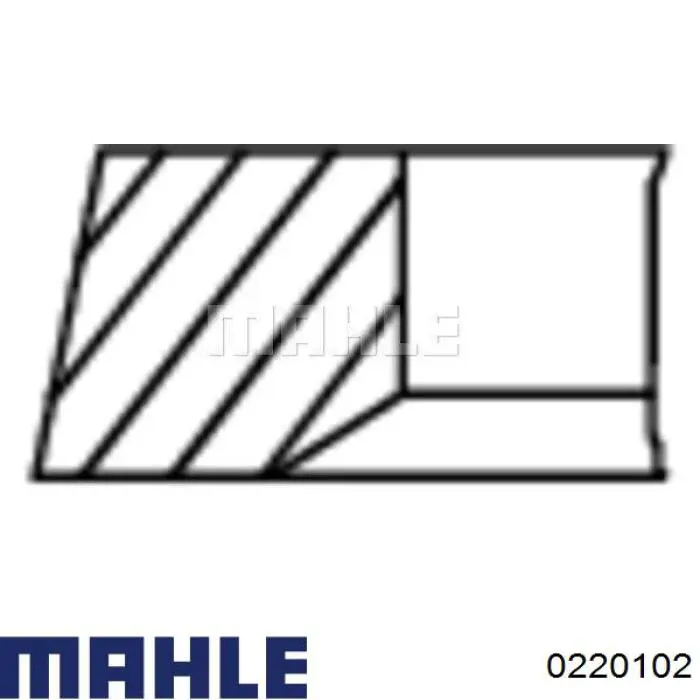 0220102 Mahle Original поршень в комплекті на 1 циліндр, 2-й ремонт (+0,50)