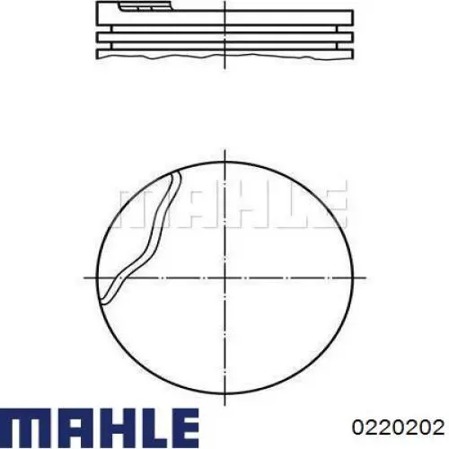 0220202 Mahle Original поршень в комплекті на 1 циліндр, 4-й ремонт (+1,00)
