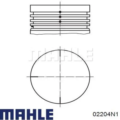 Купити 02204N1 Mahle Original Кільця поршневі комплект на мотор, 2-й ремонт (+0,50)