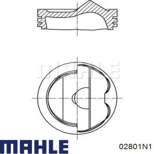 02801N1 Mahle Original Кільця поршневі на 1 циліндр, 1-й ремонт (+0,25)