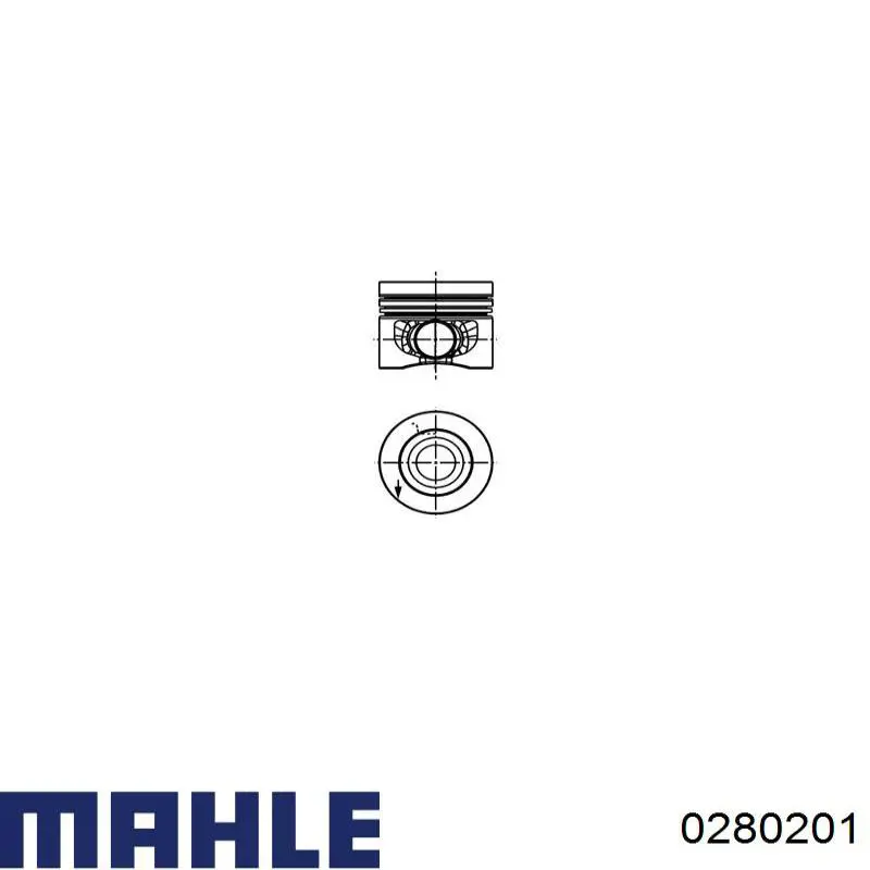 Поршень в комплекті на 1 циліндр, 1-й ремонт (+0,25) 0280201 Mahle Original