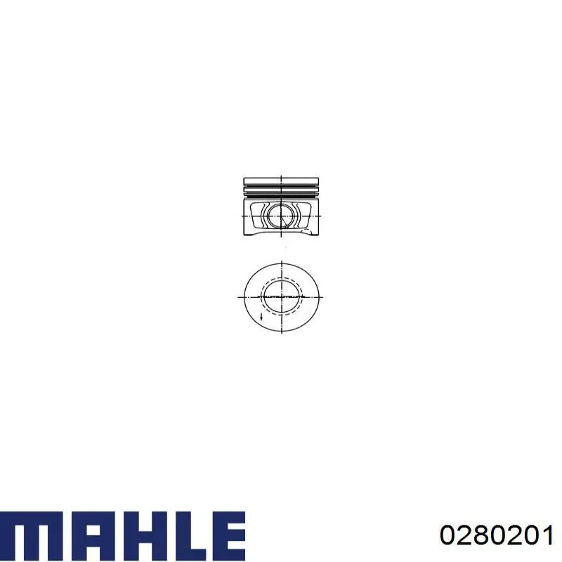 0280201 Mahle Original Поршень в комплекті на 1 циліндр, 1-й ремонт (+0,25)