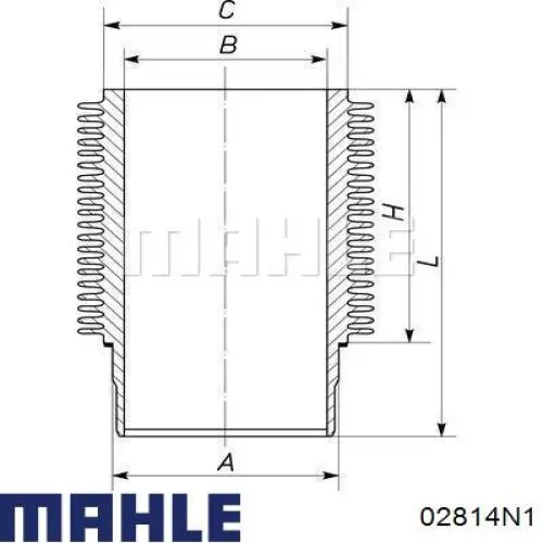 02814N1 Mahle Original кільця поршневі на 1 циліндр, 1-й ремонт (+0,25)