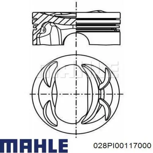 028PI00117000 Mahle Original поршень в комплекті на 1 циліндр, std