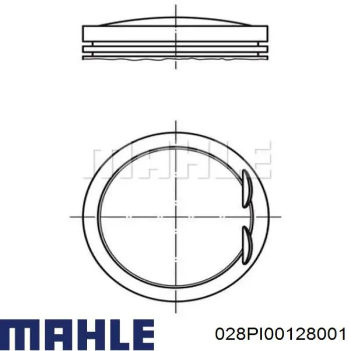 Купити 028PI00128001 Mahle Original Поршень в комплекті на 1 циліндр, 1-й ремонт (+0,25)