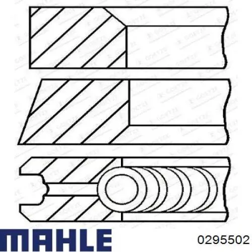 0295502 Mahle Original Поршень в комплекті на 1 циліндр, 4-й ремонт (+1,00)