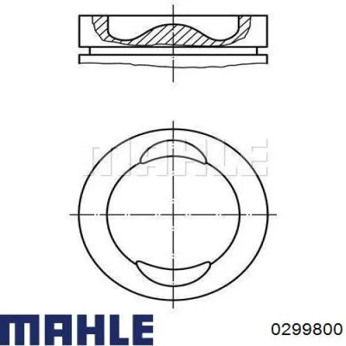Поршень в комплекті на 1 циліндр, STD 0299800 Mahle Original