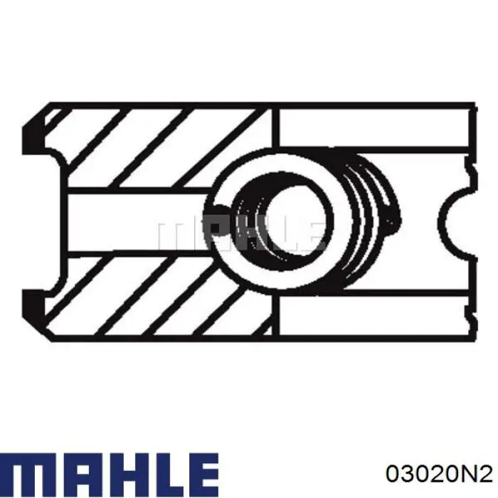 Кільця поршневі на 1 циліндр, 2-й ремонт (+0,50) 03020N2 Mahle Original