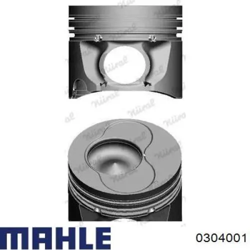 0304001 Mahle Original поршень в комплекті на 1 циліндр, 1-й ремонт (+0,25)