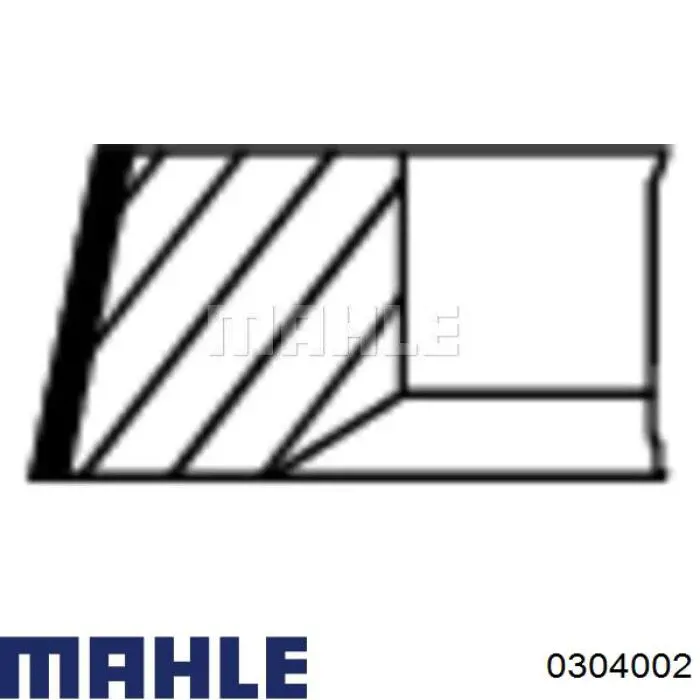 0304002 Mahle Original поршень в комплекті на 1 циліндр, 2-й ремонт (+0,50)