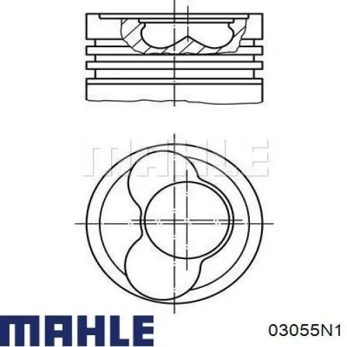 03055N1 Mahle Original кільця поршневі на 1 циліндр, 1-й ремонт (+0,25)