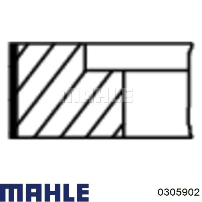 Поршень в комплекті на 1 циліндр, 2-й ремонт (+0,50) MAHLE 0305902