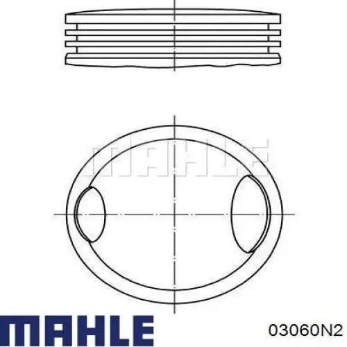 Купити 03060N2 Mahle Original Кільця поршневі на 1 циліндр, 1-й ремонт (+0,25)