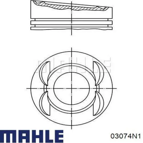 Купити 03074N1 Mahle Original Кільця поршневі на 1 циліндр, 1-й ремонт (+0,25)
