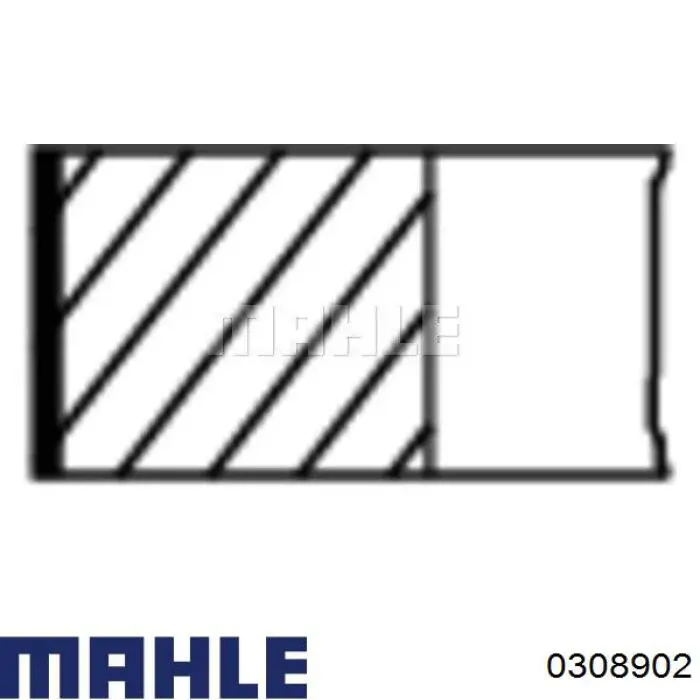 0308902 Mahle Original поршень в комплекті на 1 циліндр, 2-й ремонт (+0,50)