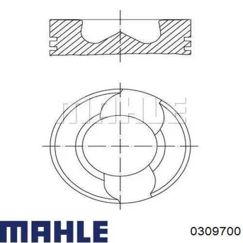 Купити 0309700 Mahle Original Поршень в комплекті на 1 циліндр, STD