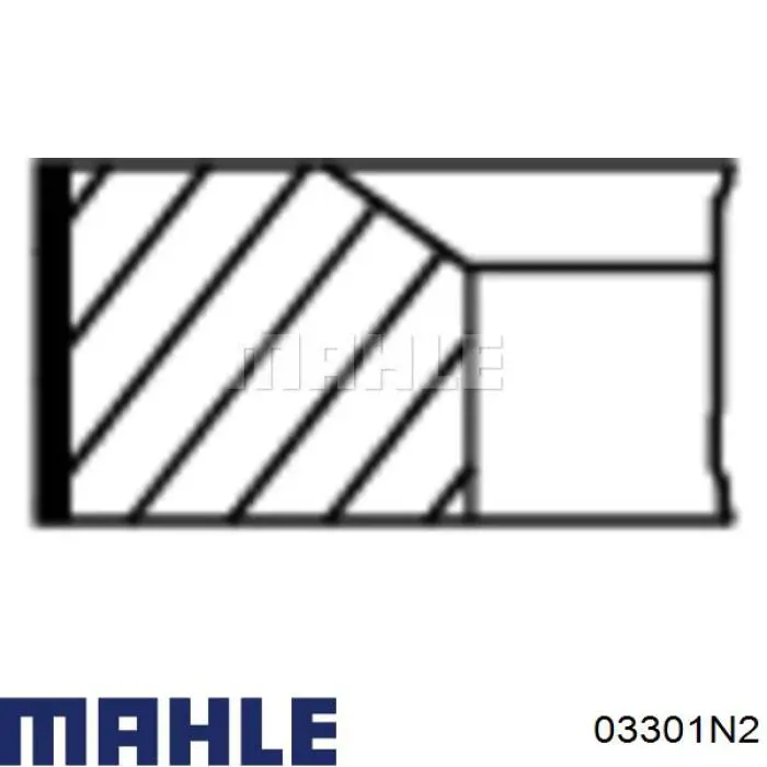 03301N2 Mahle Original кільця поршневі на 1 циліндр, 2-й ремонт (+0,50)
