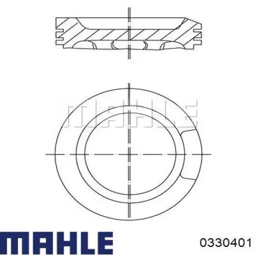 Купити 0330401 Mahle Original Поршень в комплекті на 1 циліндр, 1-й ремонт (+0,25)