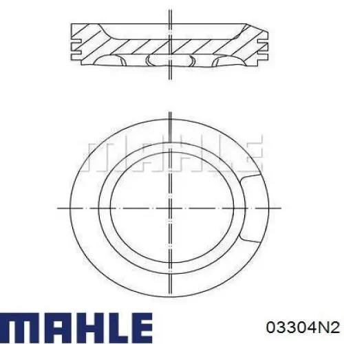 03304N2 Mahle Original кільця поршневі на 1 циліндр, 2-й ремонт (+0,50)