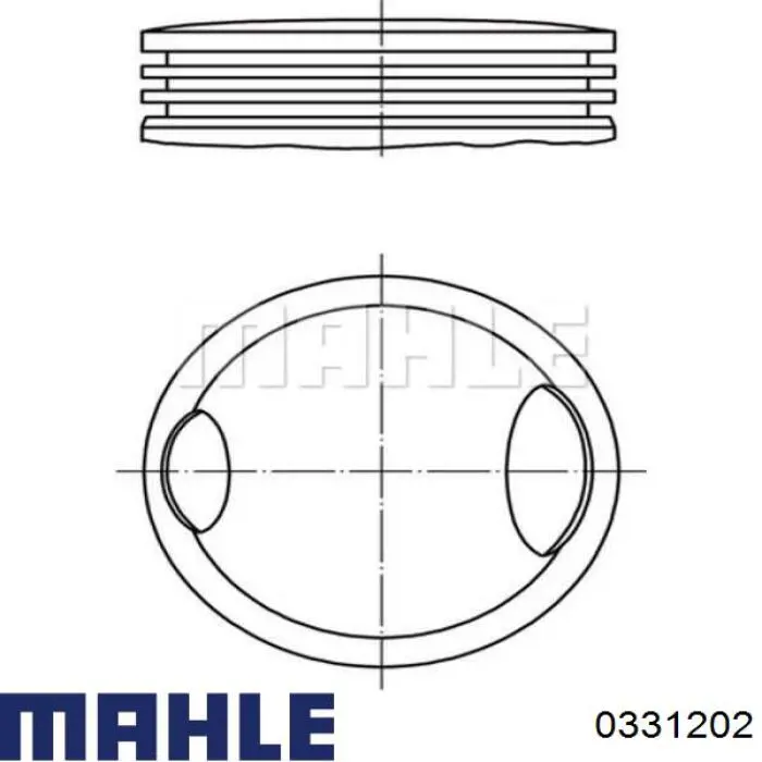 Поршень в комплекті на 1 циліндр, 2-й ремонт (+0,50) 0331202 Mahle Original