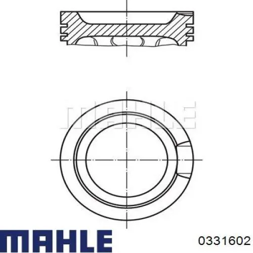 0331602 Mahle Original поршень в комплекті на 1 циліндр, 2-й ремонт (+0,50)