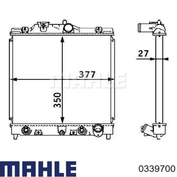 Поршень в комплекті на 1 циліндр, STD 0339700 Mahle Original