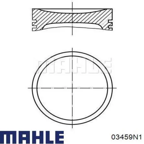 03459N1 Mahle Original кільця поршневі на 1 циліндр, 2-й ремонт (+0,50)