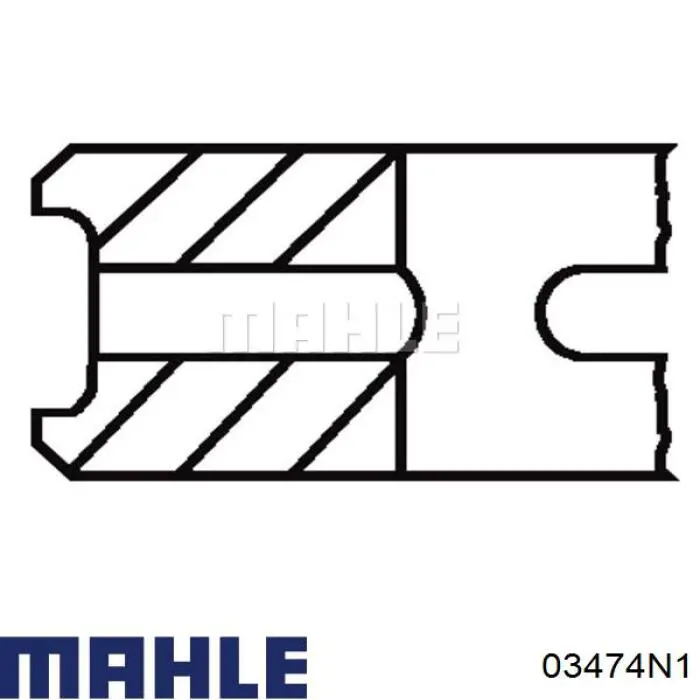 Кільця поршневі на 1 циліндр, 1-й ремонт (+0,25) 03474N1 Mahle Original