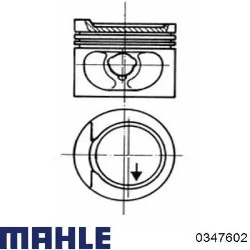 Поршня, 2-й ремонт (+0,50) Mahle Original 0347602 ціна, від 55.19 USD