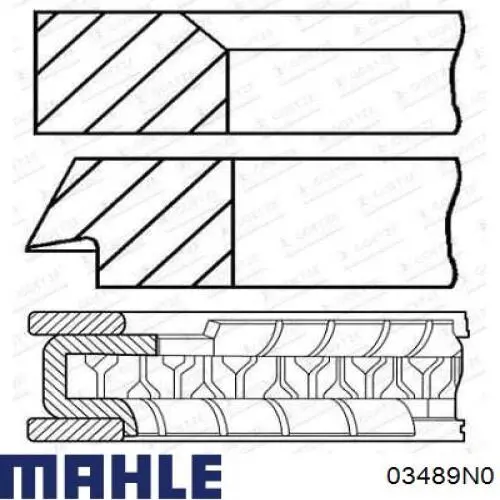 03489N0 Mahle Original Кільця поршневі на 1 циліндр, STD.