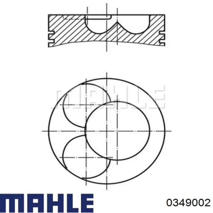 Купити 0349002 Mahle Original Поршень в комплекті на 1 циліндр, 2-й ремонт (+0,50)