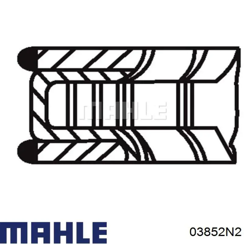 03852N2 Mahle Original Комплект поршневих кілець на двигун, 2-й ремонт (+0,50)