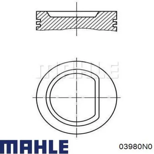 03980N0 Mahle Original кільця поршневі комплект на мотор, std.