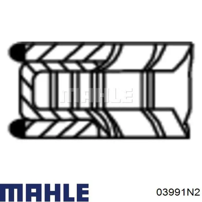 03991N2 Knecht-Mahle кільця поршневі комплект на мотор, 2-й ремонт (+0,65)