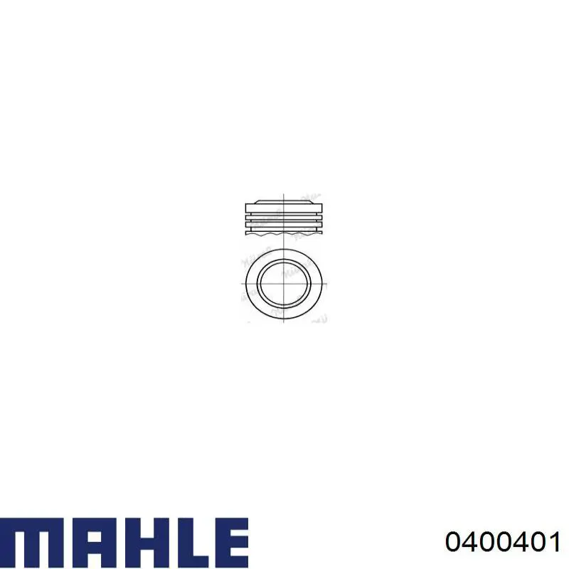 0400401 Mahle Original поршень в комплекті на 1 циліндр, 2-й ремонт (+0,50)