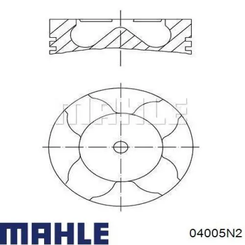 Кільця поршневі комплект на мотор, 2-й ремонт (+0,50) 04005N2 Mahle Original