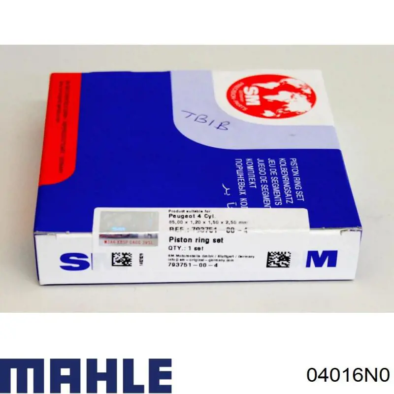 04016N0 Mahle Original кільця поршневі на 1 циліндр, std.