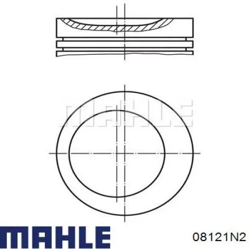 Кільця поршневі на 1 циліндр, 2-й ремонт (+0,50) MAHLE 08121N2