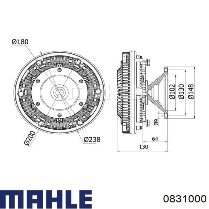0831000 Mahle Original Поршня на 1 циліндр, STD