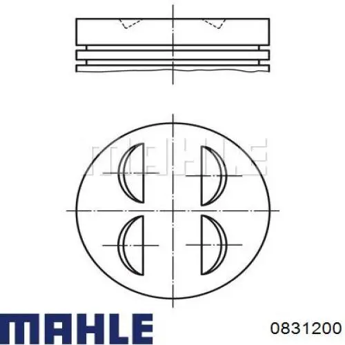 0831200 Mahle Original Поршня на 1 циліндр, STD