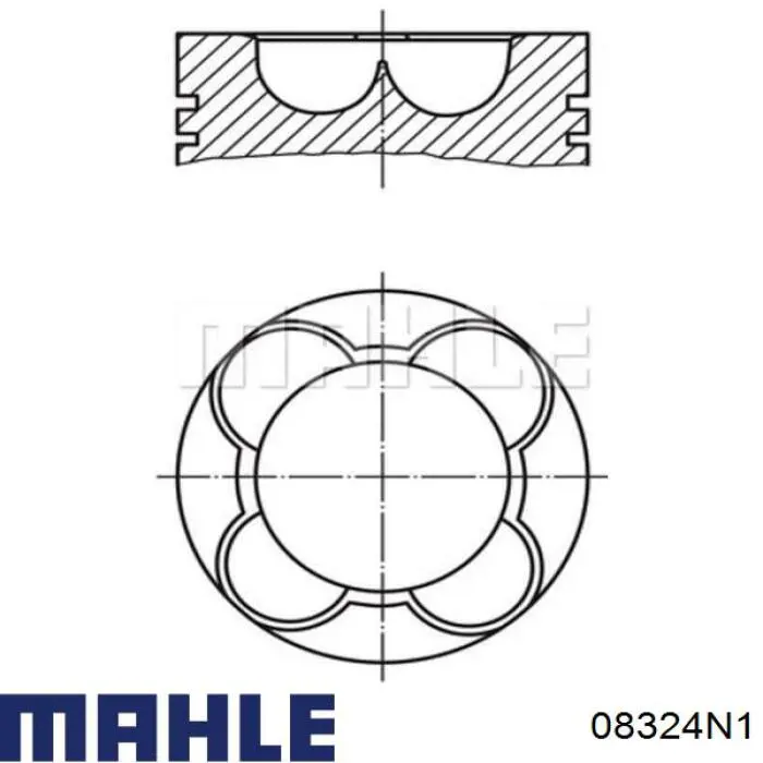 Купити 08324N1 Mahle Original Кільця поршневі на 1 циліндр, 1-й ремонт (+0,25)